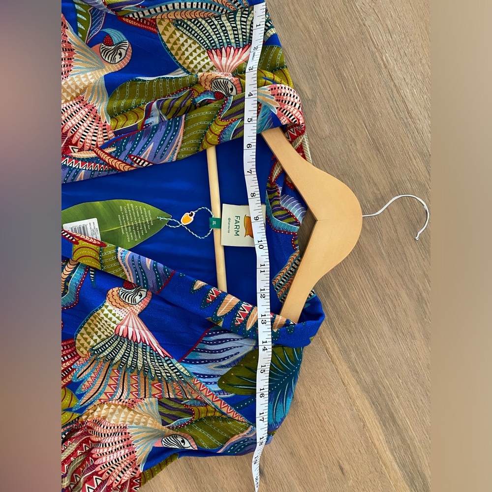 FARM Rio Blue Tropical Maxi Dress with Multicolor Leaf Print - Picture 5 of 6
